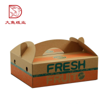 Factory OEM customized size fruit packaging gift paper box with handle